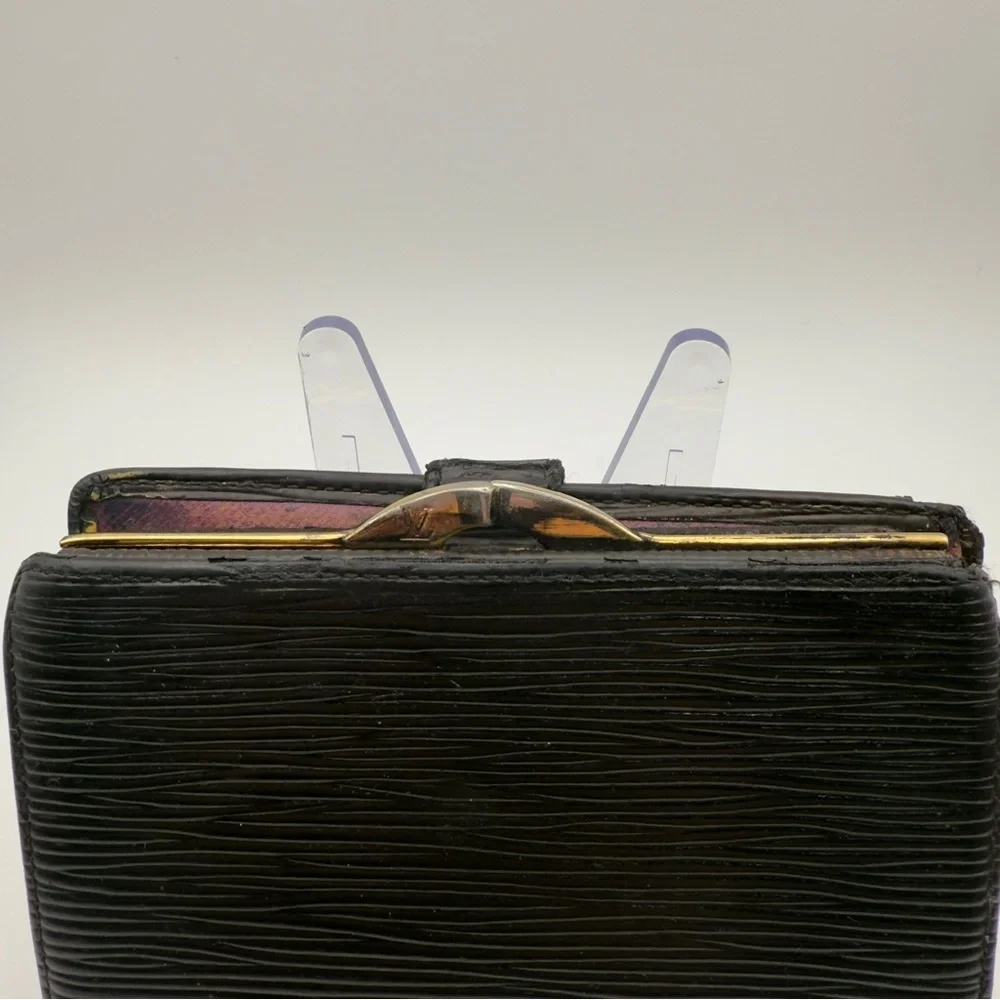Louis Vuitton Black Epi Leather French Purse Wallet Gold | Women’s | Used |